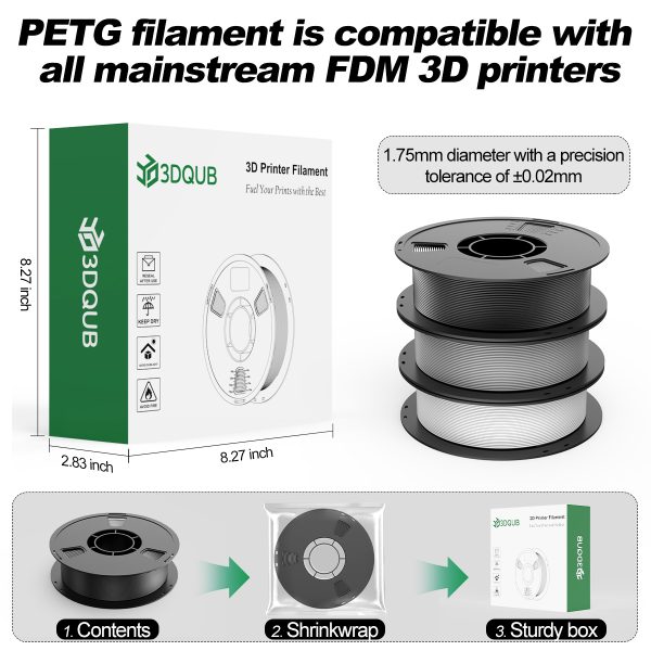 3DQUB PETG Filament 1.75mm 1KG - Image 7