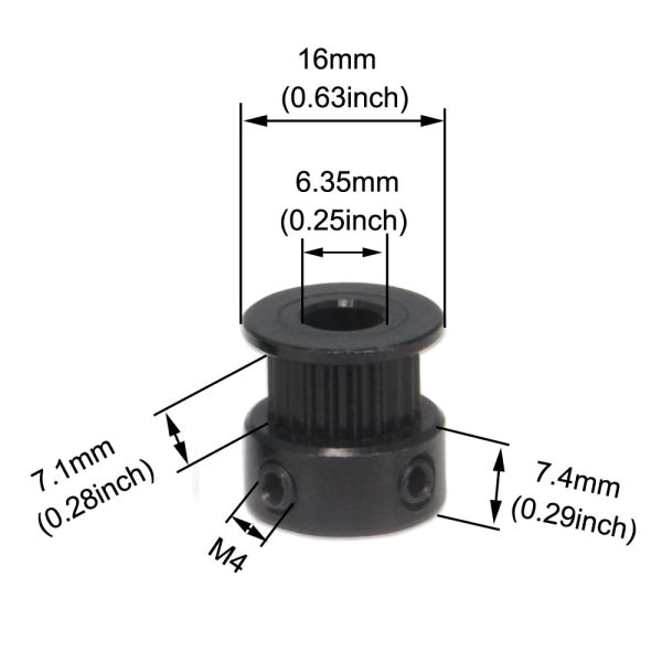 3DQUB Timing Belt Pulley GT2 Pulley