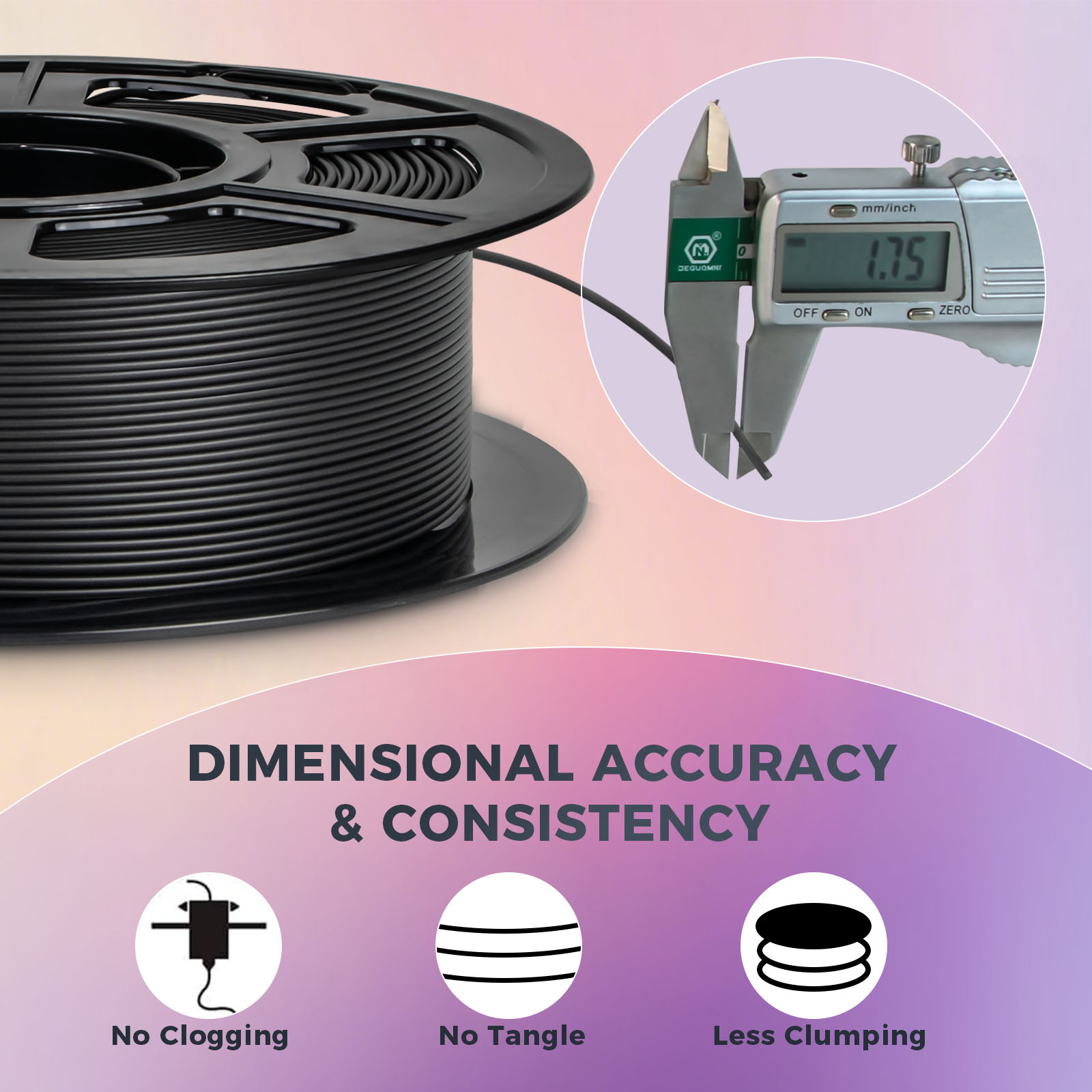 3DQUB PLA Matte Filament i6 black (1)